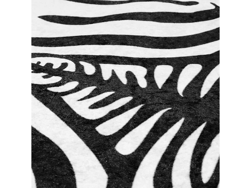 Luut  Vloerkleed zebrapatroon wasbaar anti-slip 120x170 cm zwart wit