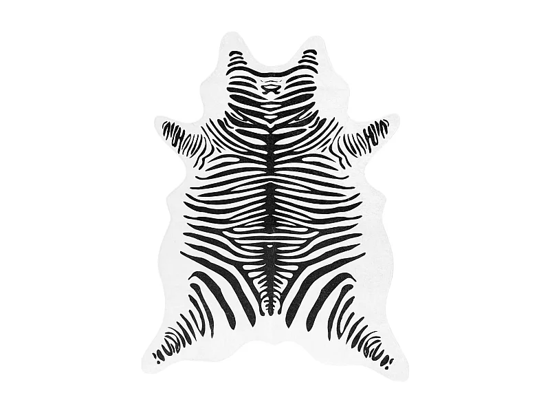 Luut  Vloerkleed zebrapatroon wasbaar anti-slip 120x170 cm zwart wit