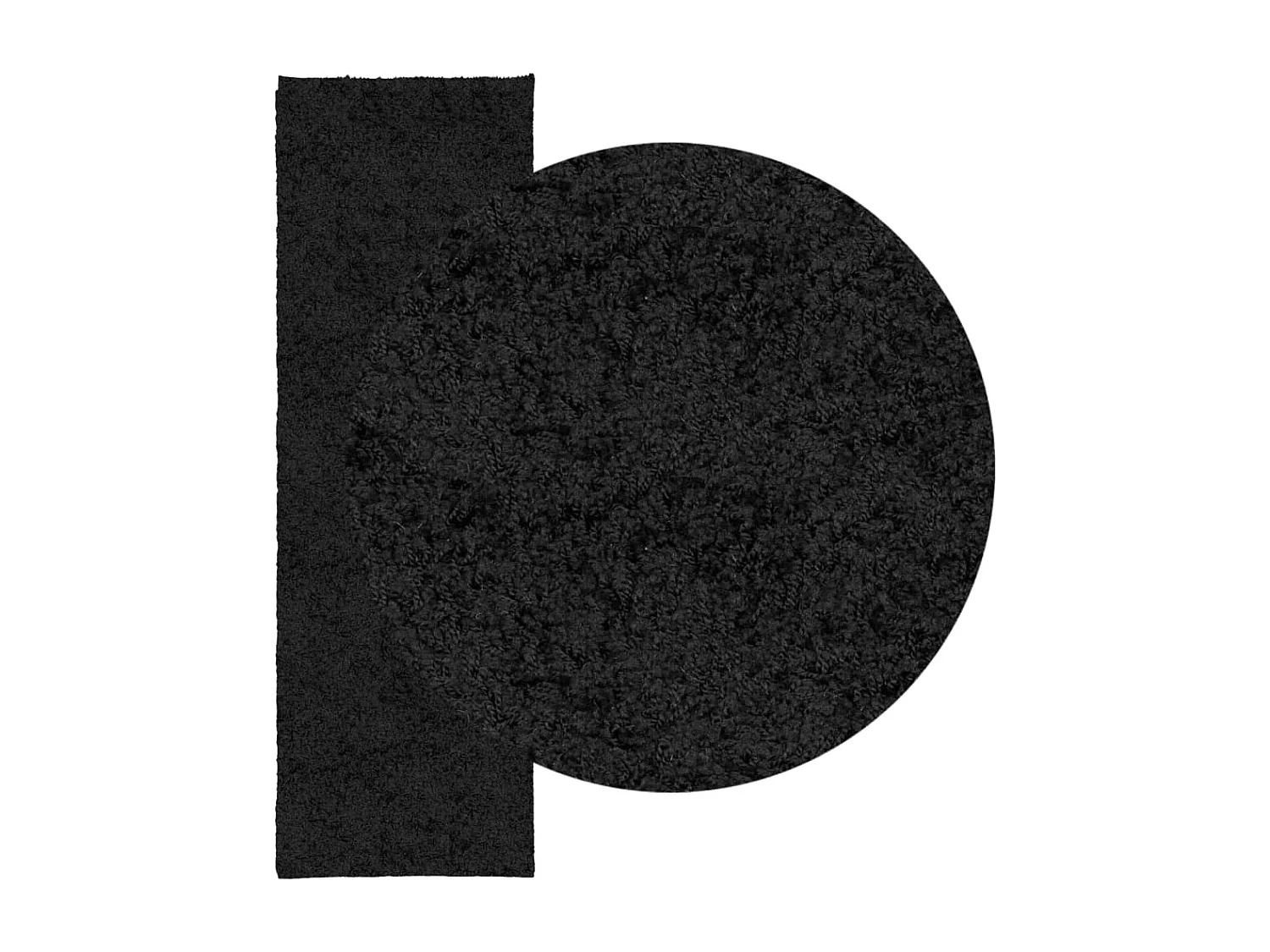 Vito  Tapis shaggy PAMPLONA poils longs moderne noir 80x250 cm