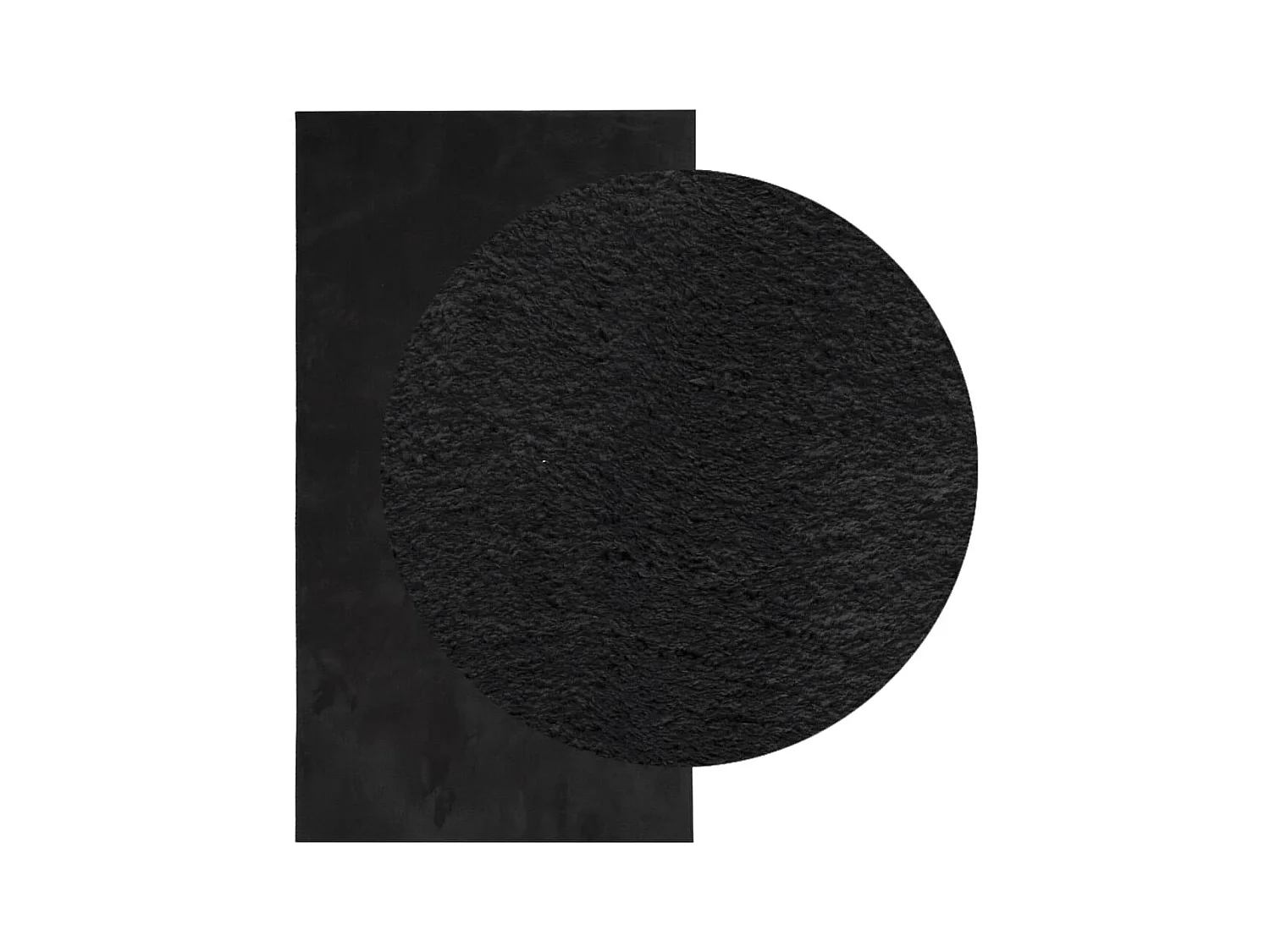 Hester  Teppich HUARTE Kurzflor Weich und Waschbar Schwarz 60x110 cm