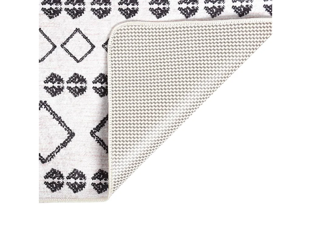 Prolenta Premium -  Tapis lavable antidérapant 80x300 cm Noir et blanc