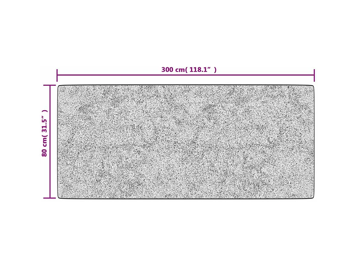 Prolenta Premium -  Tapis lavable antidérapant 80x300 cm Noir et blanc