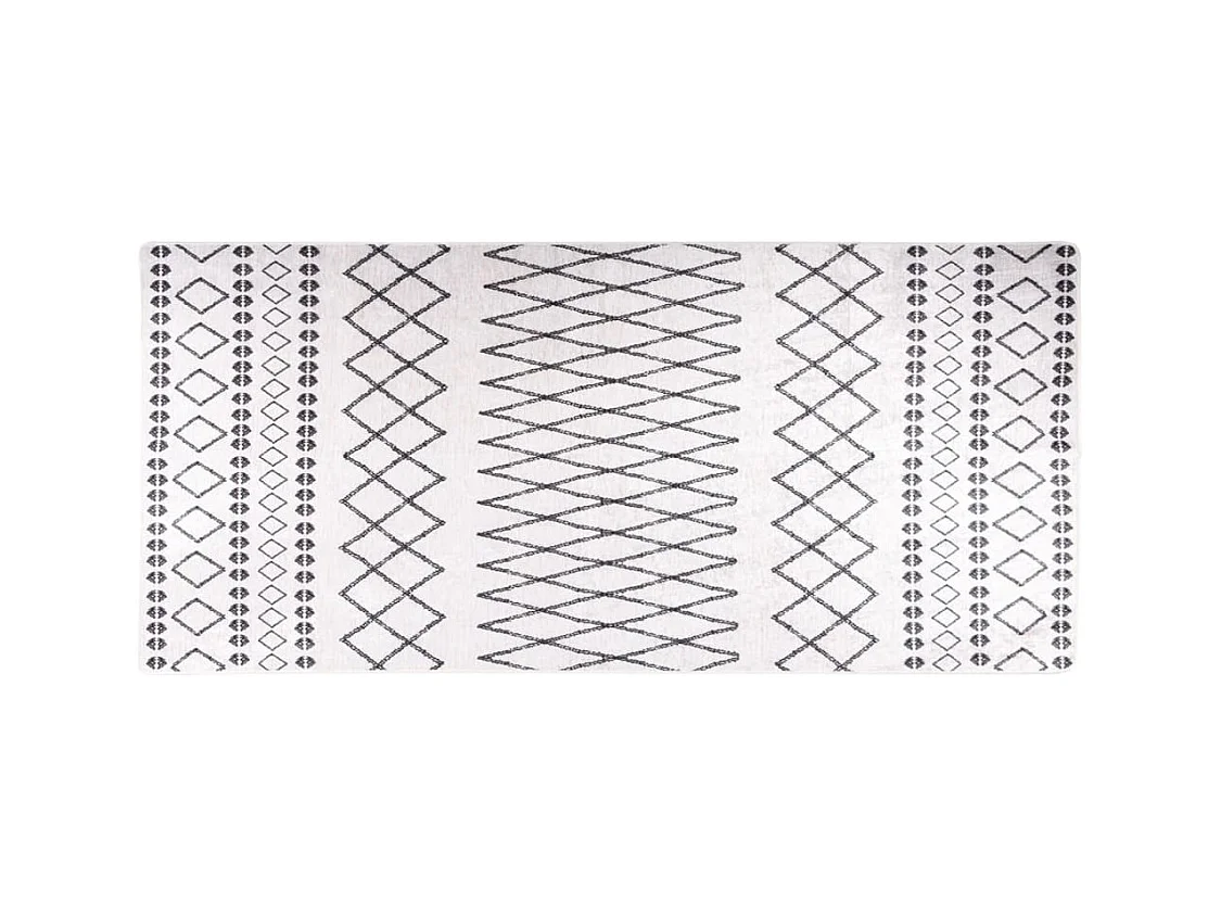 Prolenta Premium -  Tapis lavable antidérapant 80x300 cm Noir et blanc