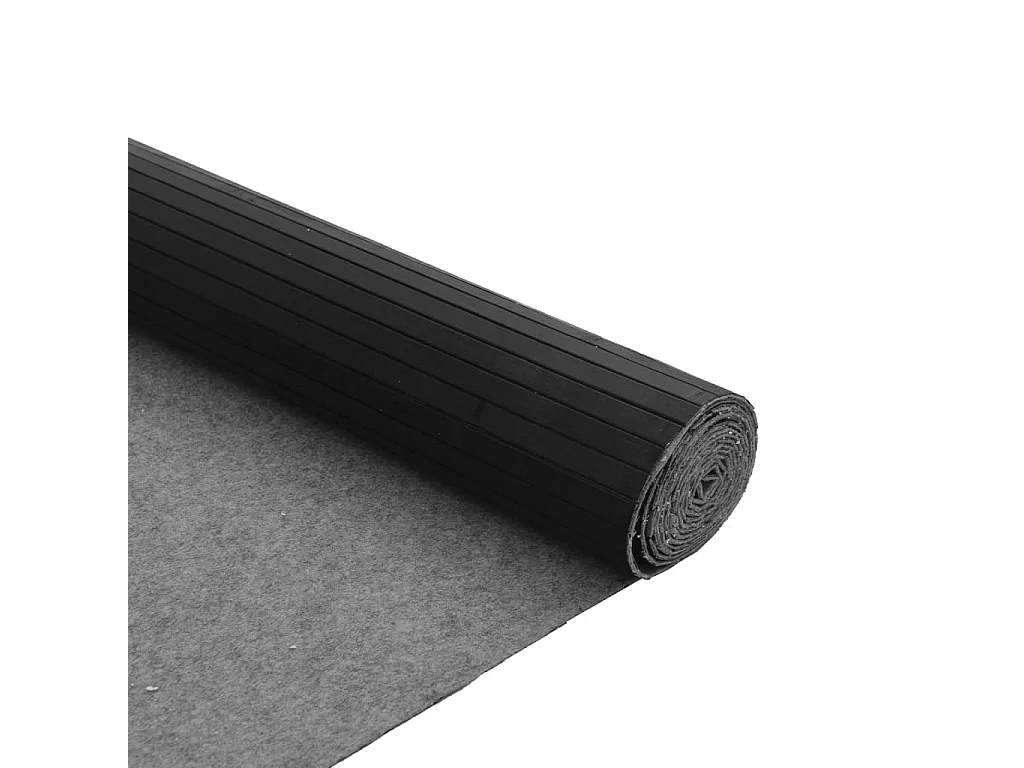 Wakil  Tapis rectangulaire noir 80x200 cm bambou