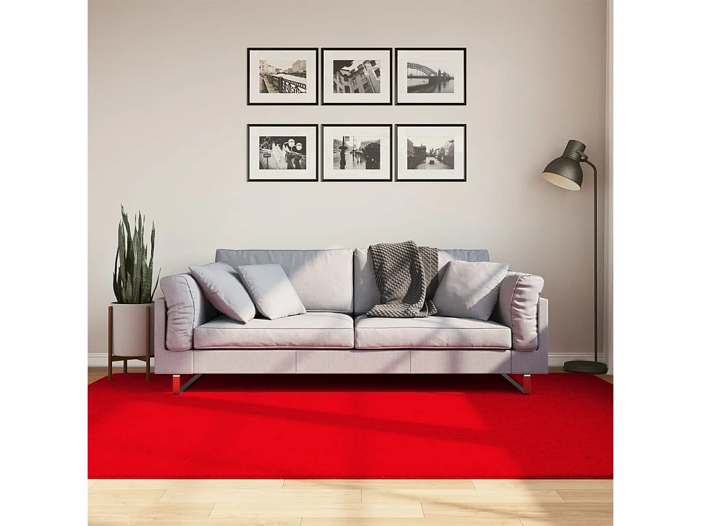 Hester  Tapis HUARTE à poils courts doux et lavable rouge 160x230 cm