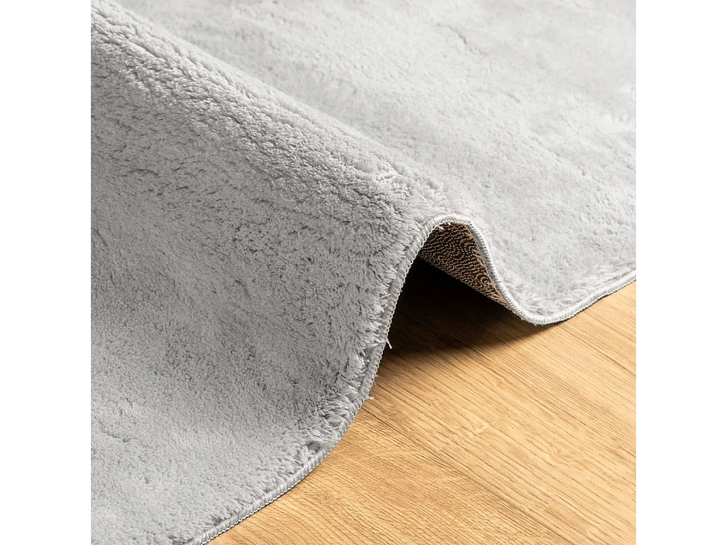 Hester  Tapis HUARTE à poils courts doux et lavable gris 120x120 cm