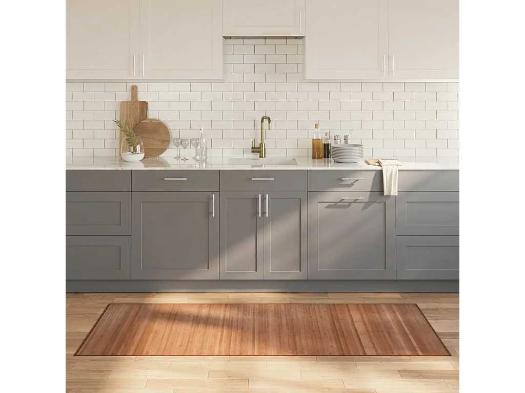 Senad  Tappeto Rettangolare Natura 80x200 cm in Bambù