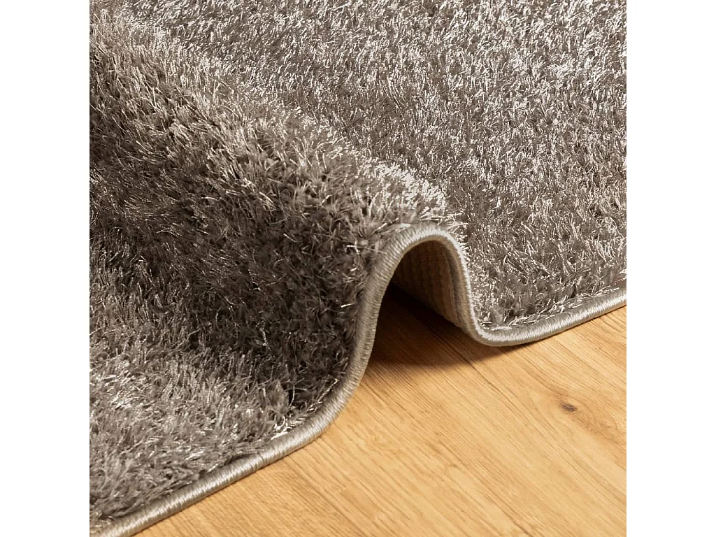 High Point  Teppich ISTAN Hochflor Glänzend Grau 140x200 cm