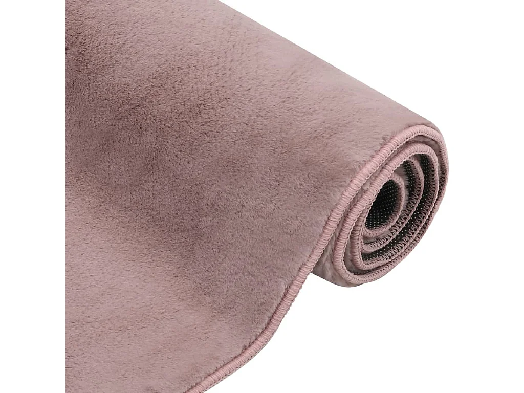 Claire-Françoise-Rose  Tapis Fausse fourrure de lapin 180x270 cm Vieux rose