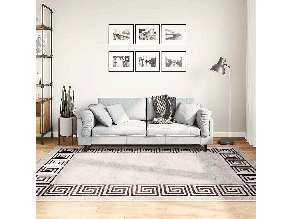 Elsje  Tapis lavable blanc et noir 150x230 cm antidérapant