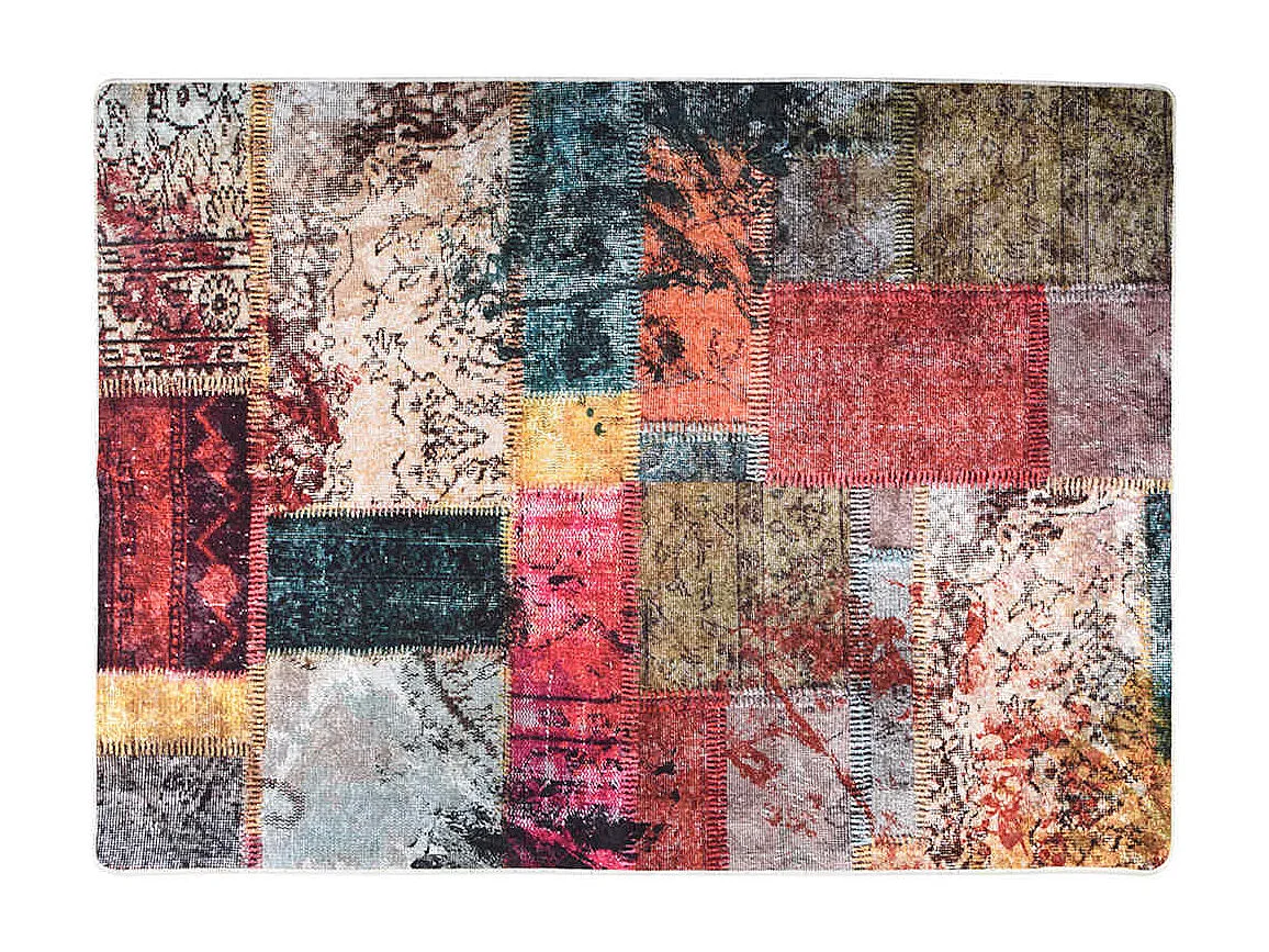 Elsje  Tappeto Lavabile Patchwork 120x180 cm Multicolore Antiscivolo