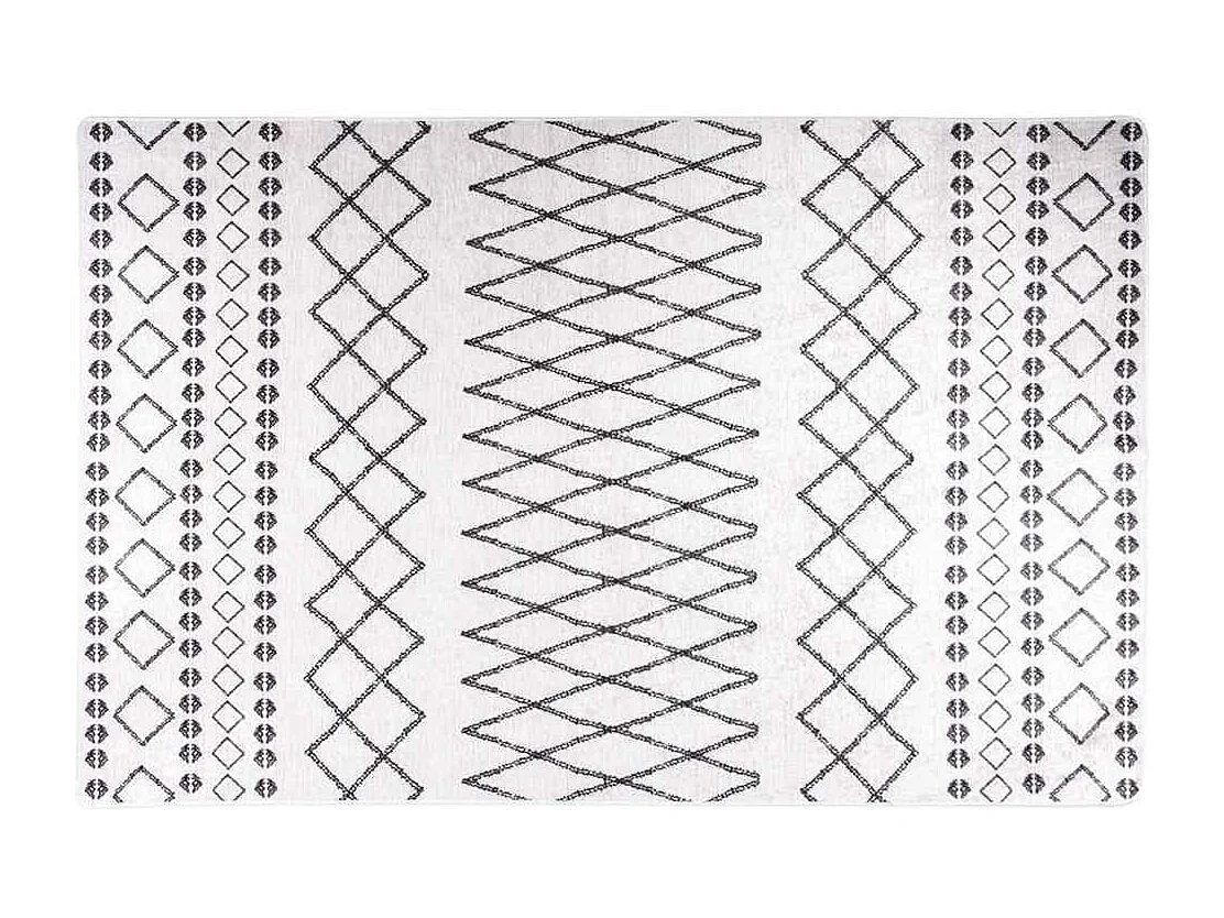Elsje  Vloerkleed wasbaar anti-slip 80x150 cm zwart en wit