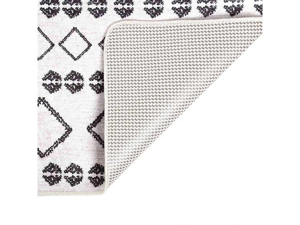 Elsje  Vloerkleed wasbaar anti-slip 80x150 cm zwart en wit