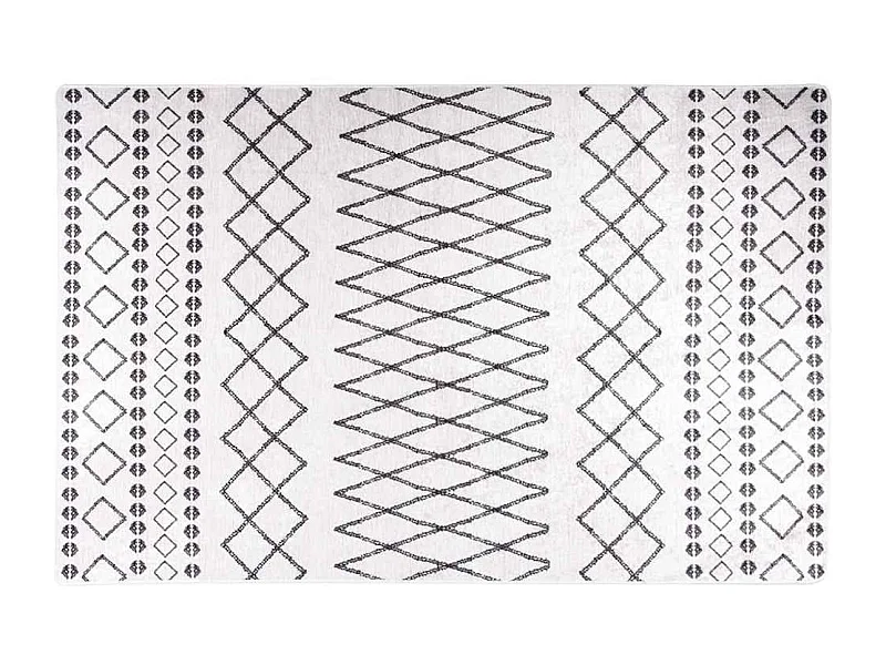 Elsje  Tapis lavable antidérapant 80x150 cm Noir et blanc