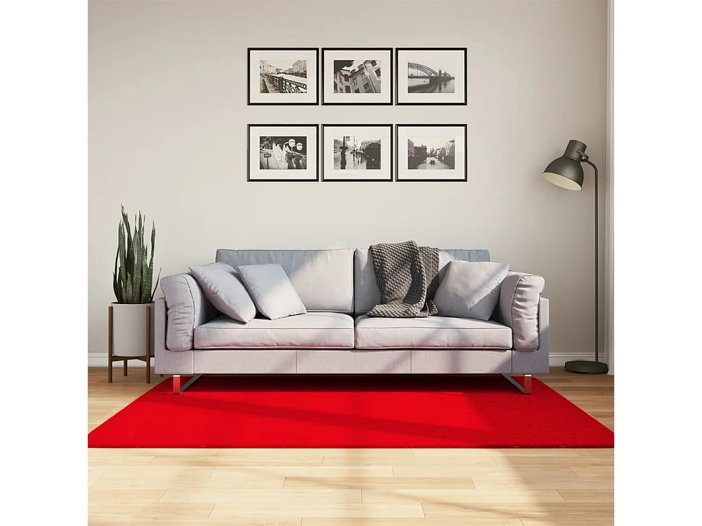 Hester  Tapis HUARTE à poils courts doux et lavable rouge 120x170 cm