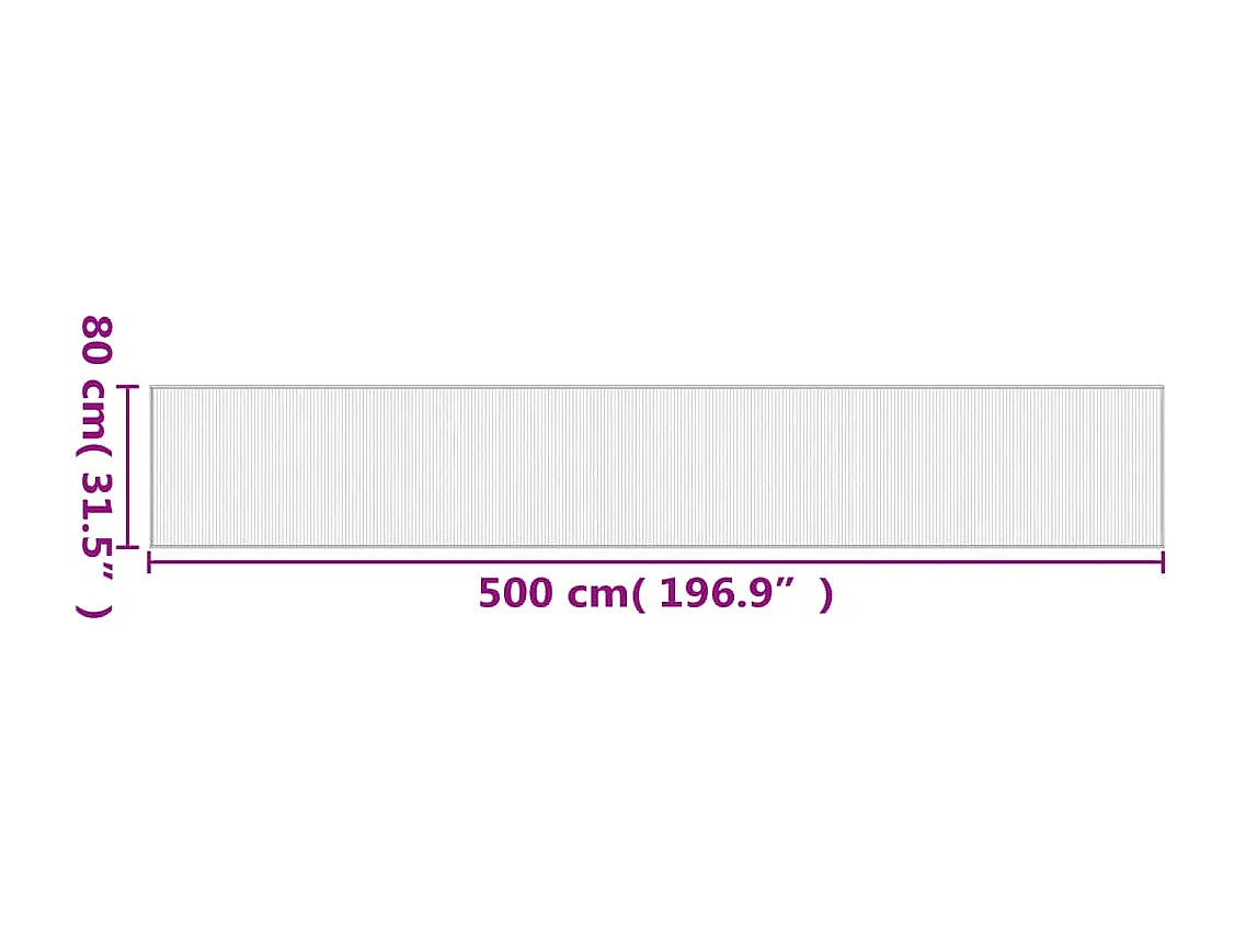 Senad  Teppich Rechteckig Grau 80x500 cm Bambus