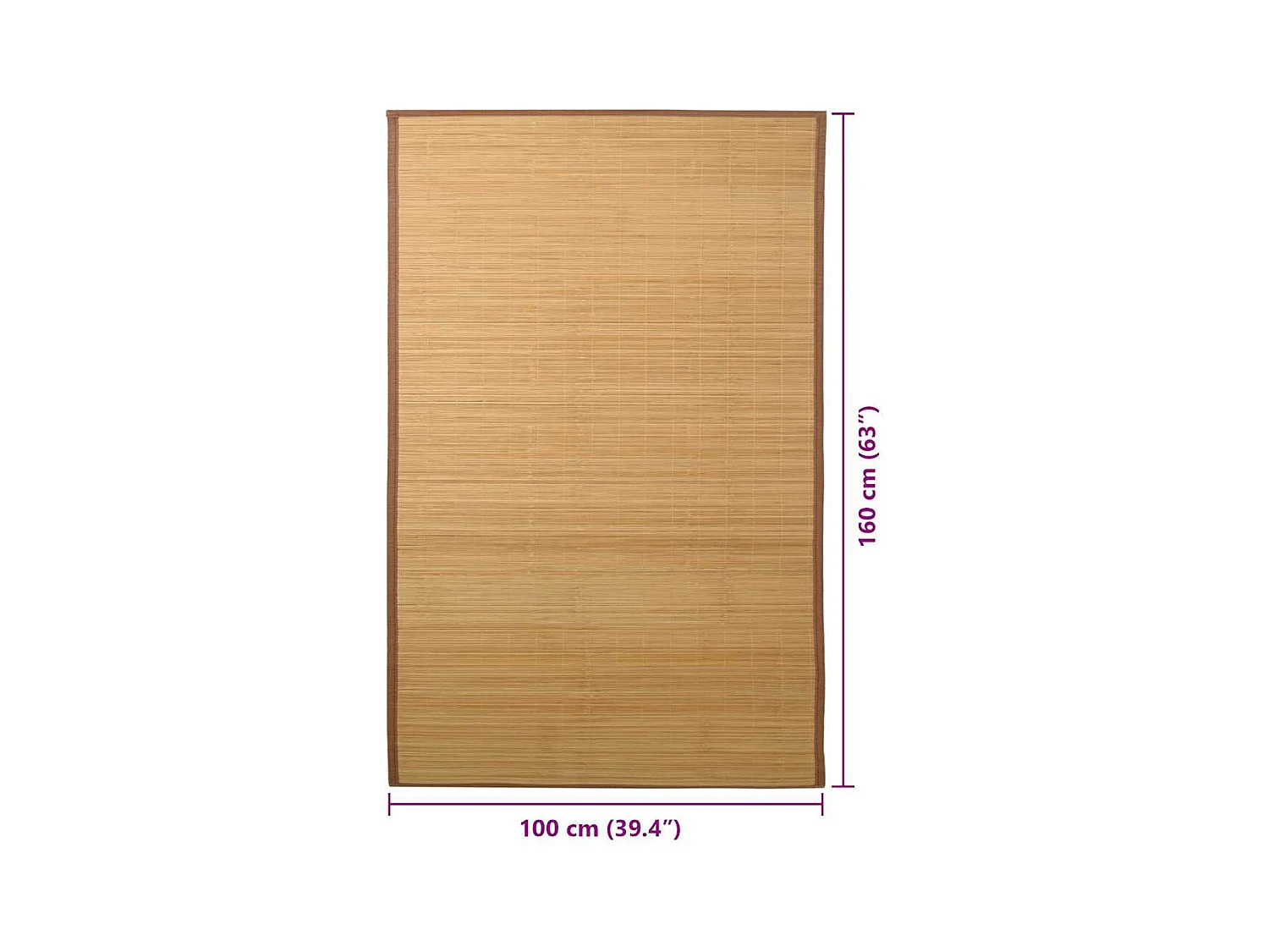 Claire-Emmanuelle-Rose  Teppich Bambus 100 x 160 cm Braun