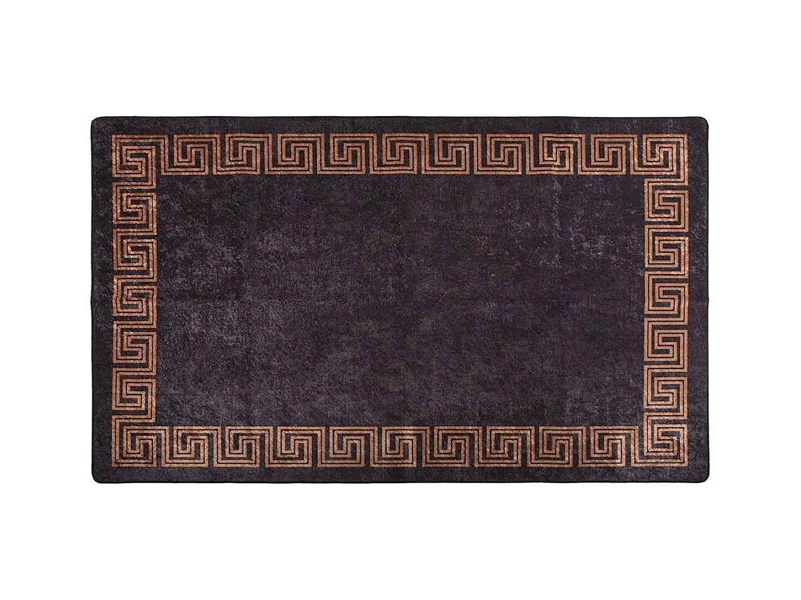 Elsje  Alfombra lavable antideslizante negro y dorado 120x180 cm