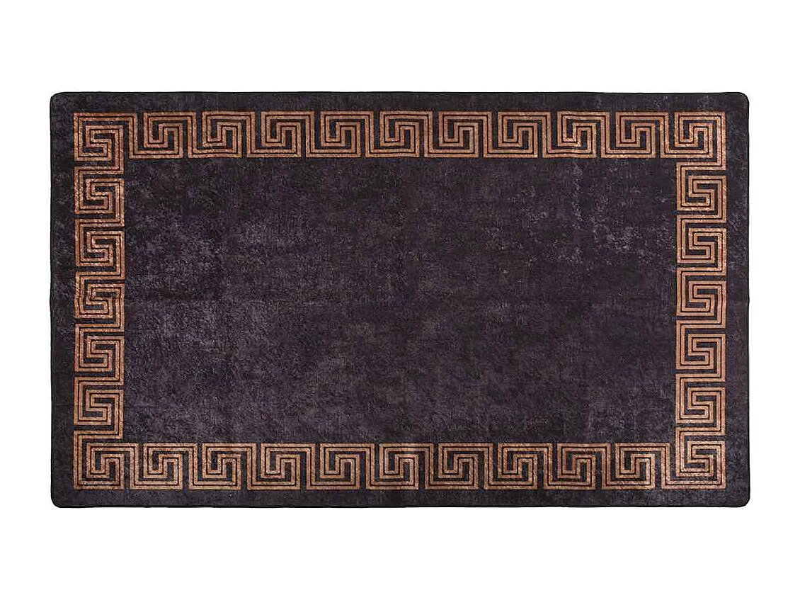 Elsje  Tapis lavable antidérapant 120x180 cm noir et doré