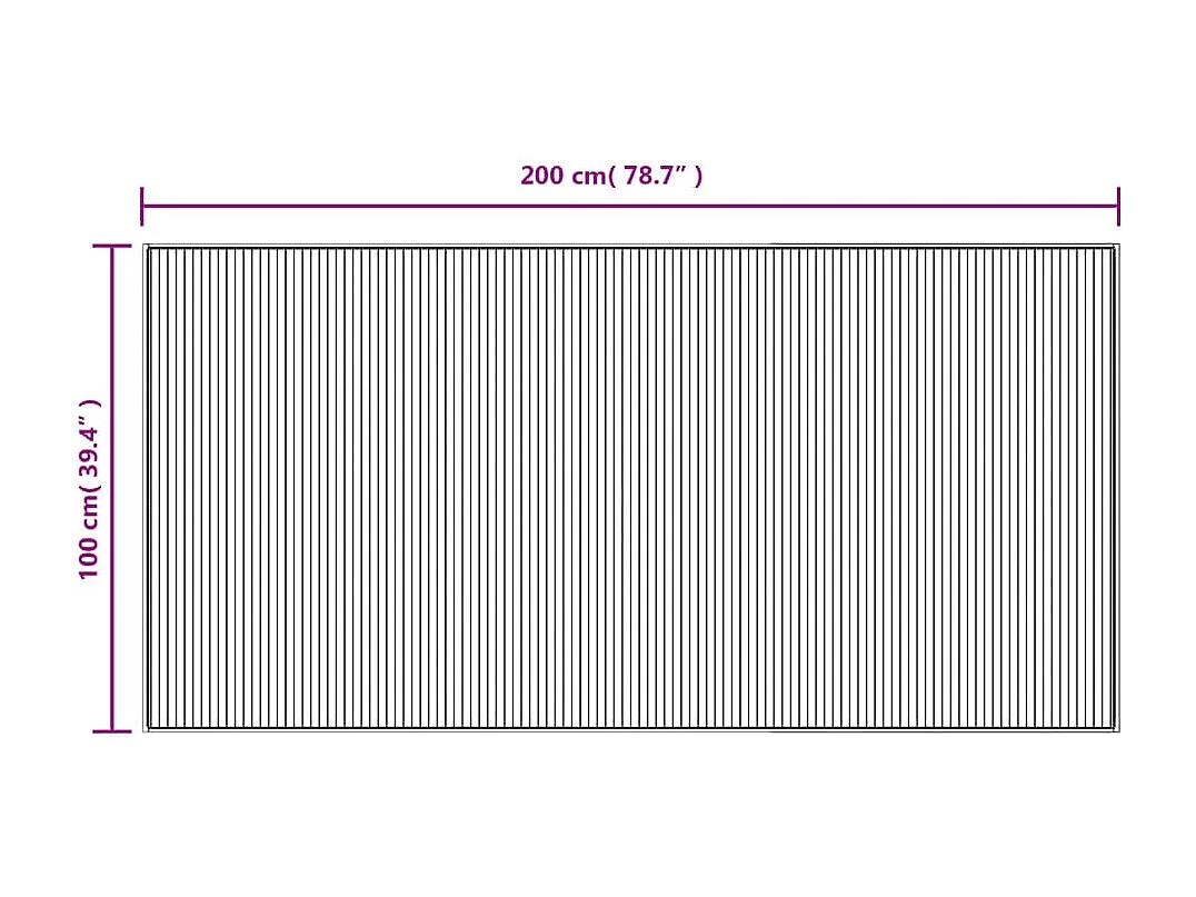 Senad  Tapis rectangulaire marron foncé 100x200 cm bambou