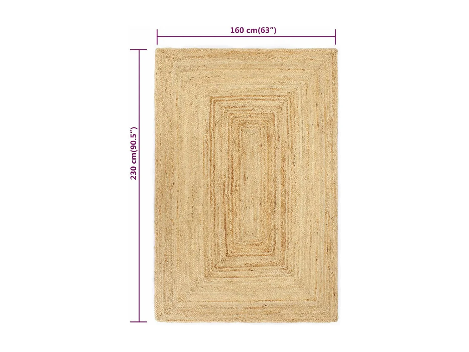 Kylva  Tapis fait à la main jute l 160x230 cm