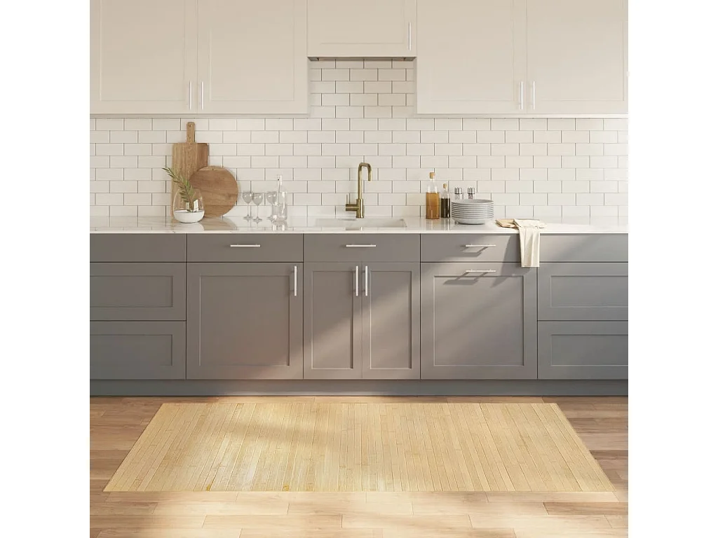 Wakil  Tappeto Rettangolare Naturale Caro 100x200 cm in Bambù