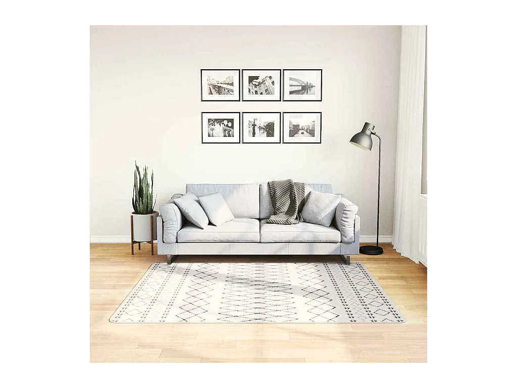 Elsje  Teppich Waschbar Schwarz und Weiß 120x170 cm Rutschfest