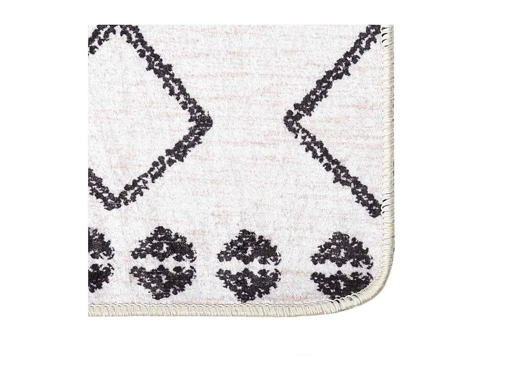 Elsje  Teppich Waschbar Schwarz und Weiß 120x170 cm Rutschfest