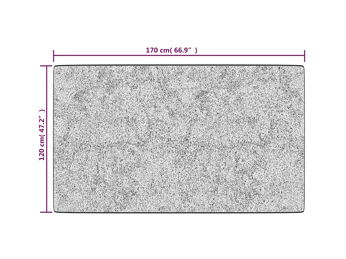 Elsje  Teppich Waschbar Schwarz und Weiß 120x170 cm Rutschfest