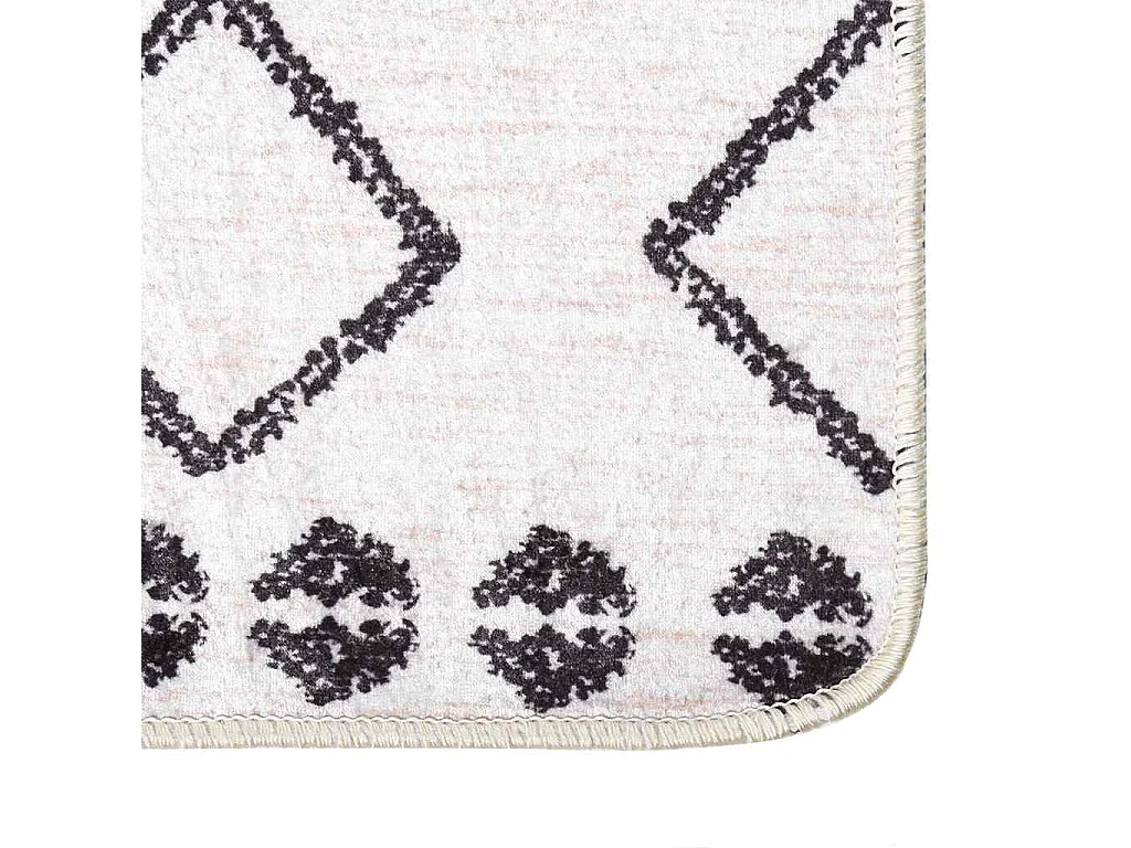 Elsje  Vloerkleed wasbaar anti-slip 120x170 cm zwart en wit