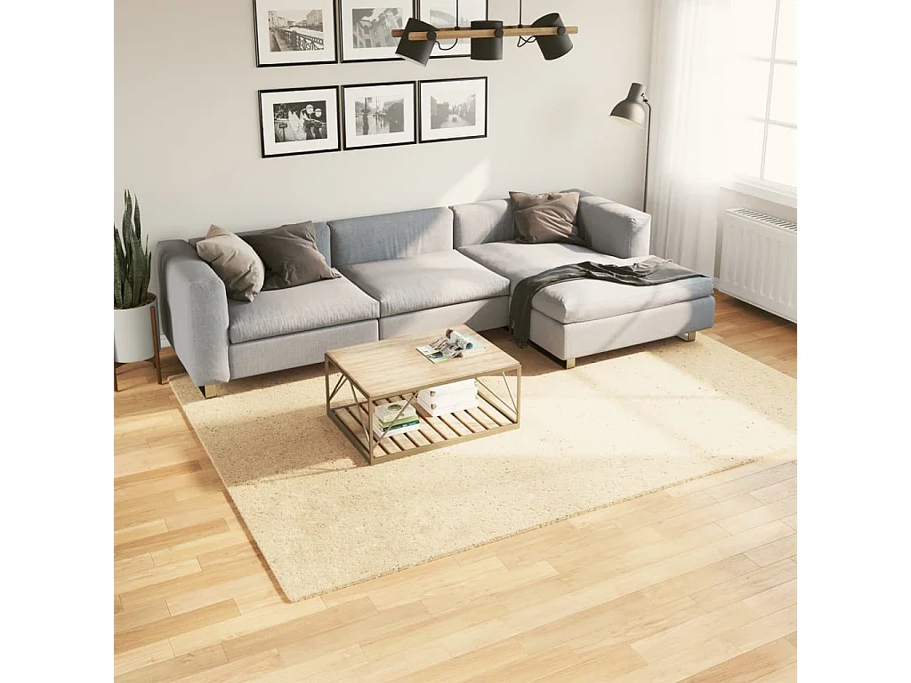 Hester  Tapis HUARTE à poils courts doux et lavable crème 200x280 cm