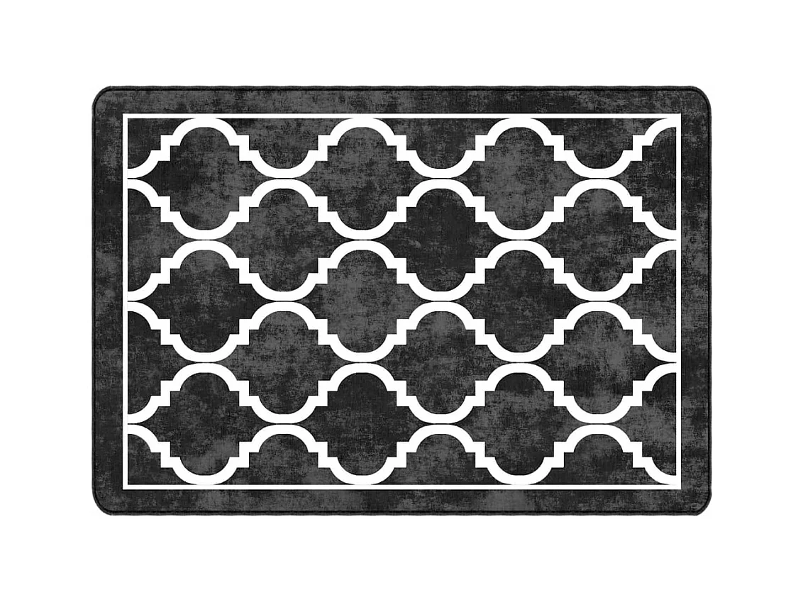 Elsje  Tapis lavable noir et blanc 160x230 cm antidérapant
