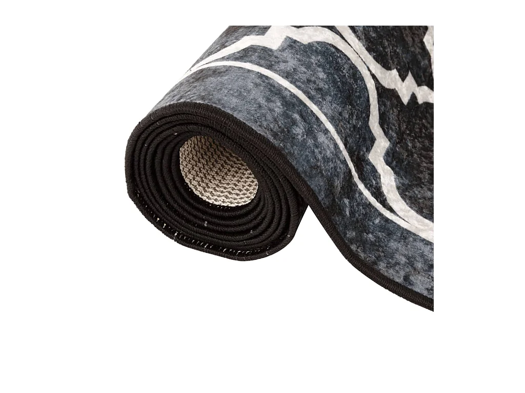 Elsje  Alfombra lavable antideslizante negro y blanco 160x230 cm