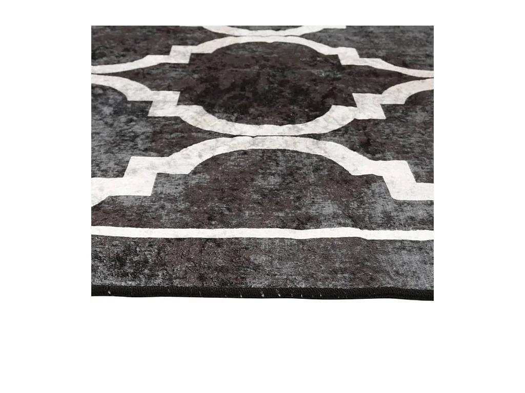 Elsje  Alfombra lavable antideslizante negro y blanco 160x230 cm