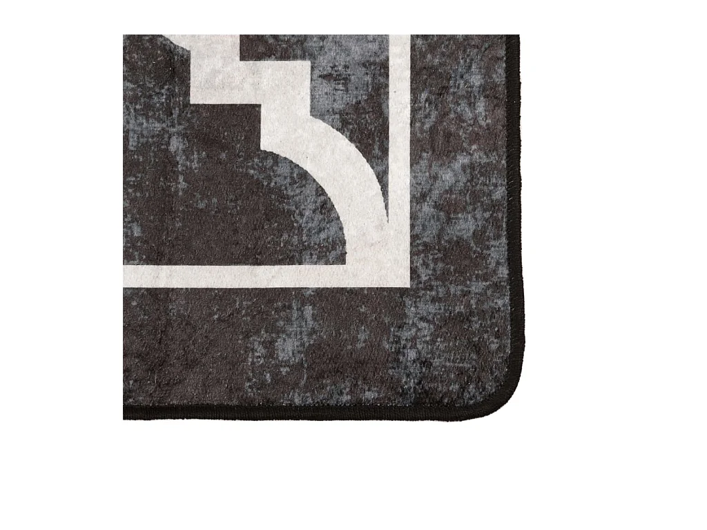 Elsje  Alfombra lavable antideslizante negro y blanco 160x230 cm