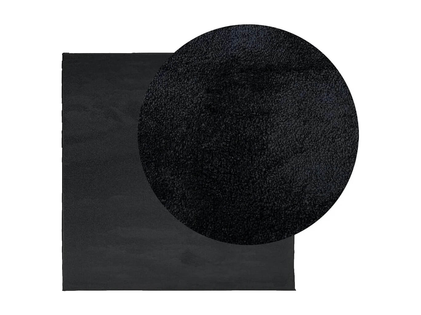 Sinto  Tapis OVIEDO à poils courts noir 200x200 cm