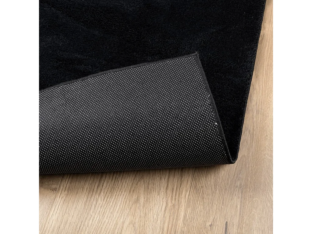 Sinto  Tapis OVIEDO à poils courts noir 200x200 cm