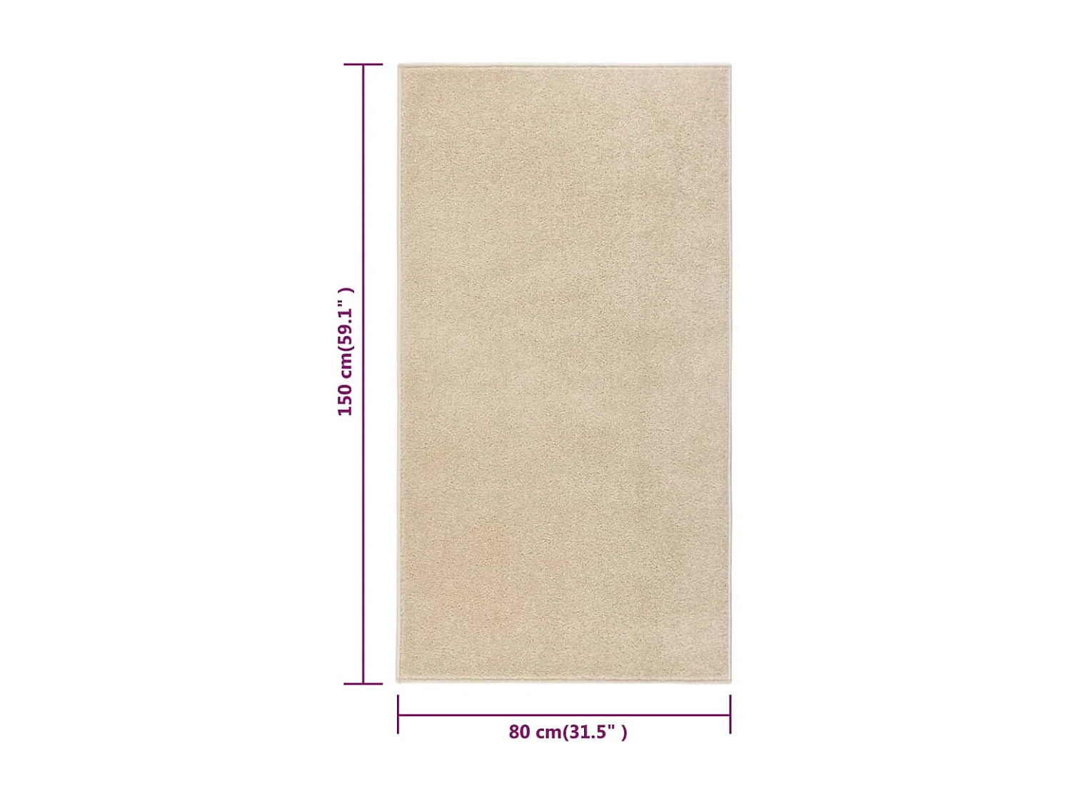 Phoebe  Vloerkleed kortpolig 80x150 cm beige