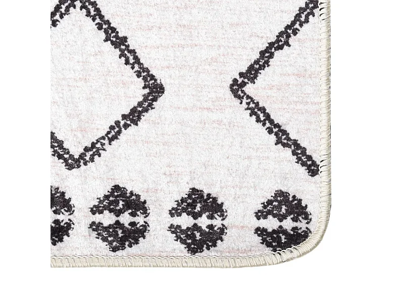 Elsje  Tappeto Lavabile 160x230 cm Nero e Bianco Antiscivolo