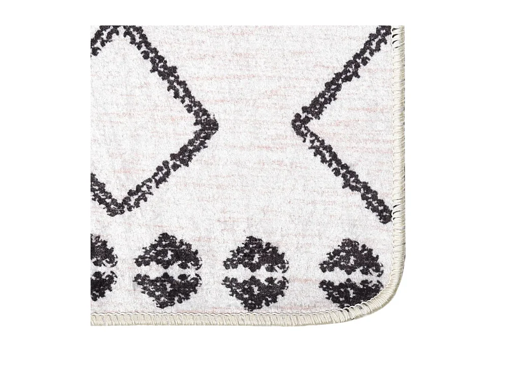 Elsje  Tapis lavable antidérapant 160x230 cm noir et blanc