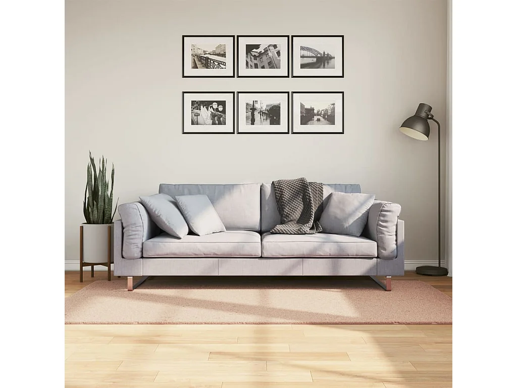 Hester  Alfombra de pelo corto suave lavable HUARTE rosado 100x200 cm