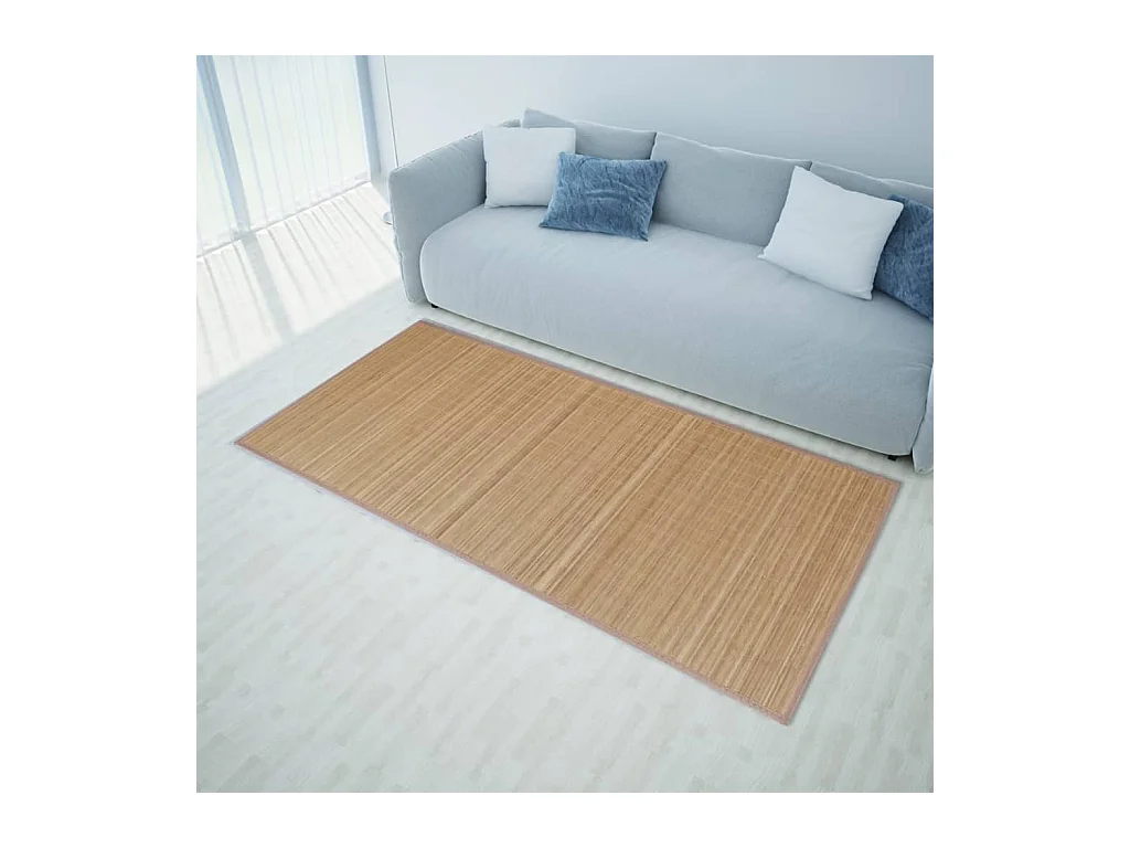 Noisiel  Alfombra rectangular de bambú marrón 150 x 200 cm