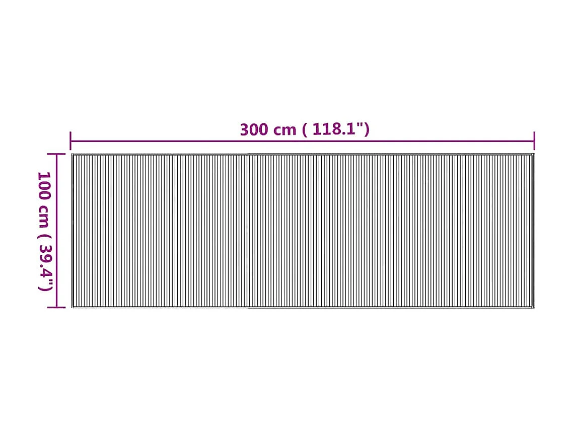 Senad  Tapis rectangulaire l 100x300 cm bambou