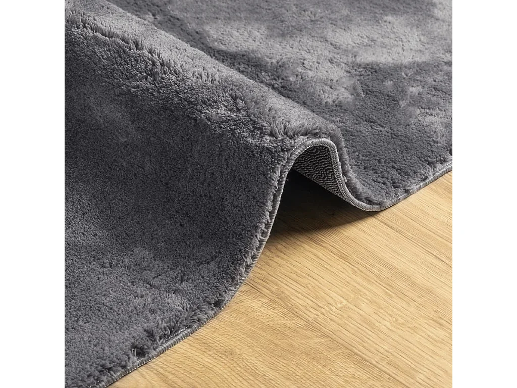 Hester  Vloerkleed HUARTE laagpolig zacht wasbaar 80x200 cm antraciet