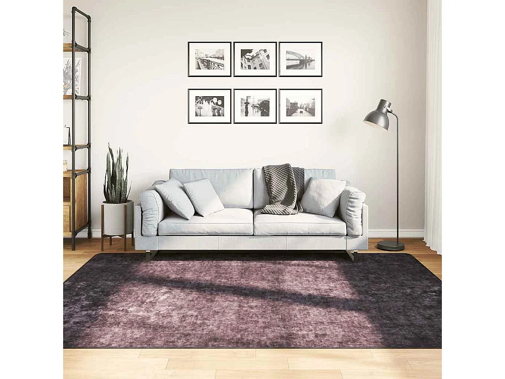 Elsje  Alfombra lavable antideslizante gris antracita 160x230 cm