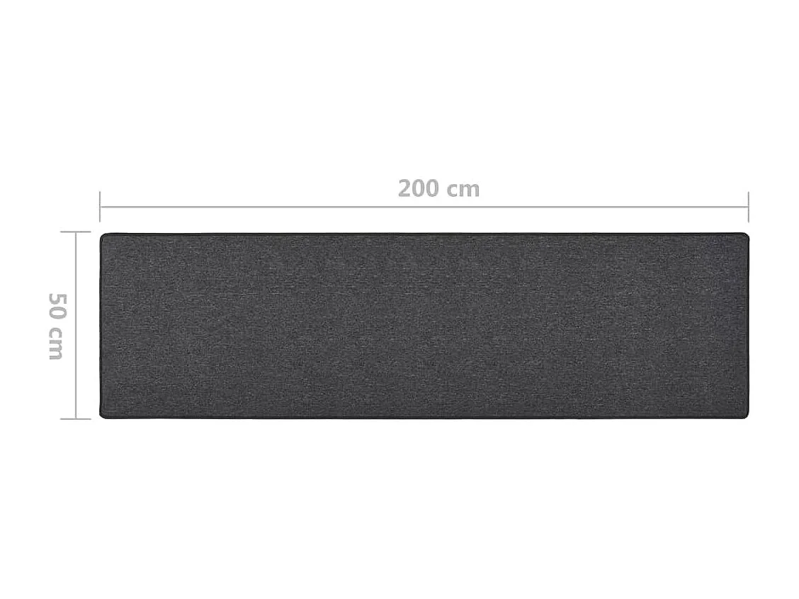 Pelle  Tapis de couloir Anthracite 50x200 cm
