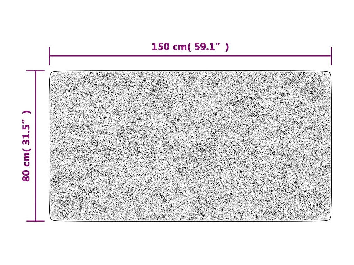 Elsje  Alfombra lavable antideslizante negro y blanco 80x150 cm