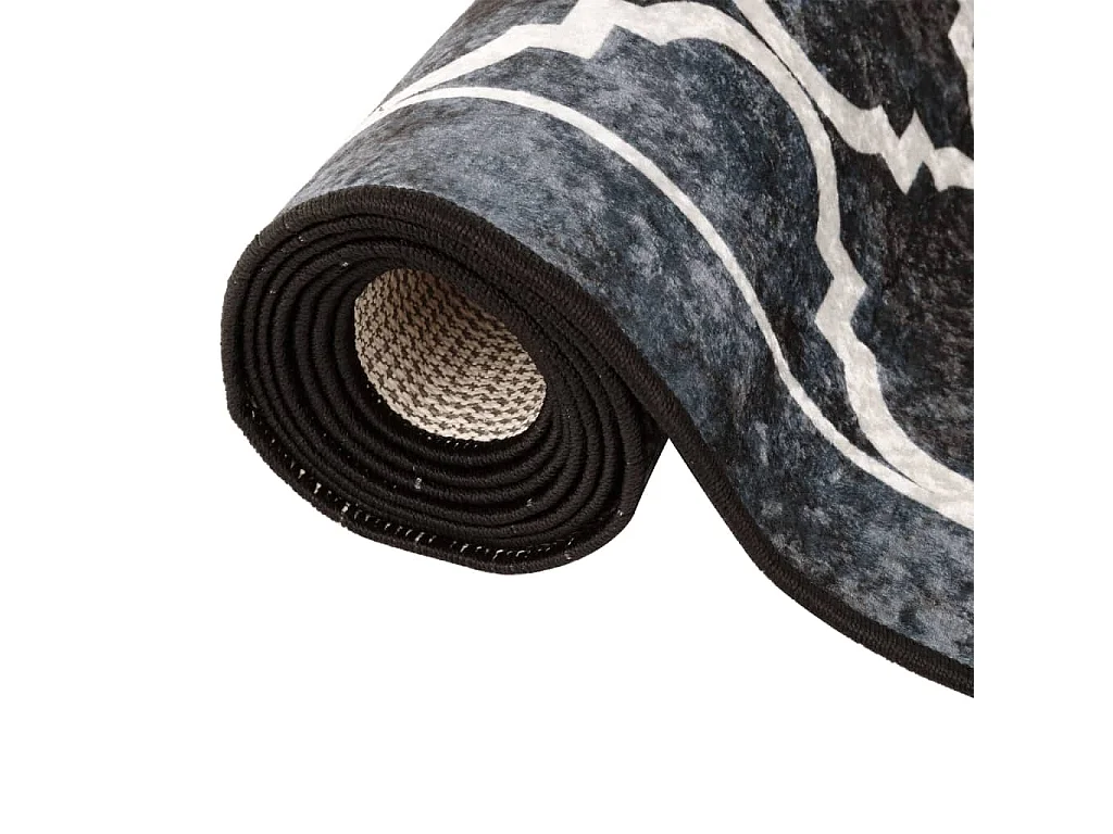 Elsje  Vloerkleed wasbaar anti-slip 80x150 cm zwart en wit