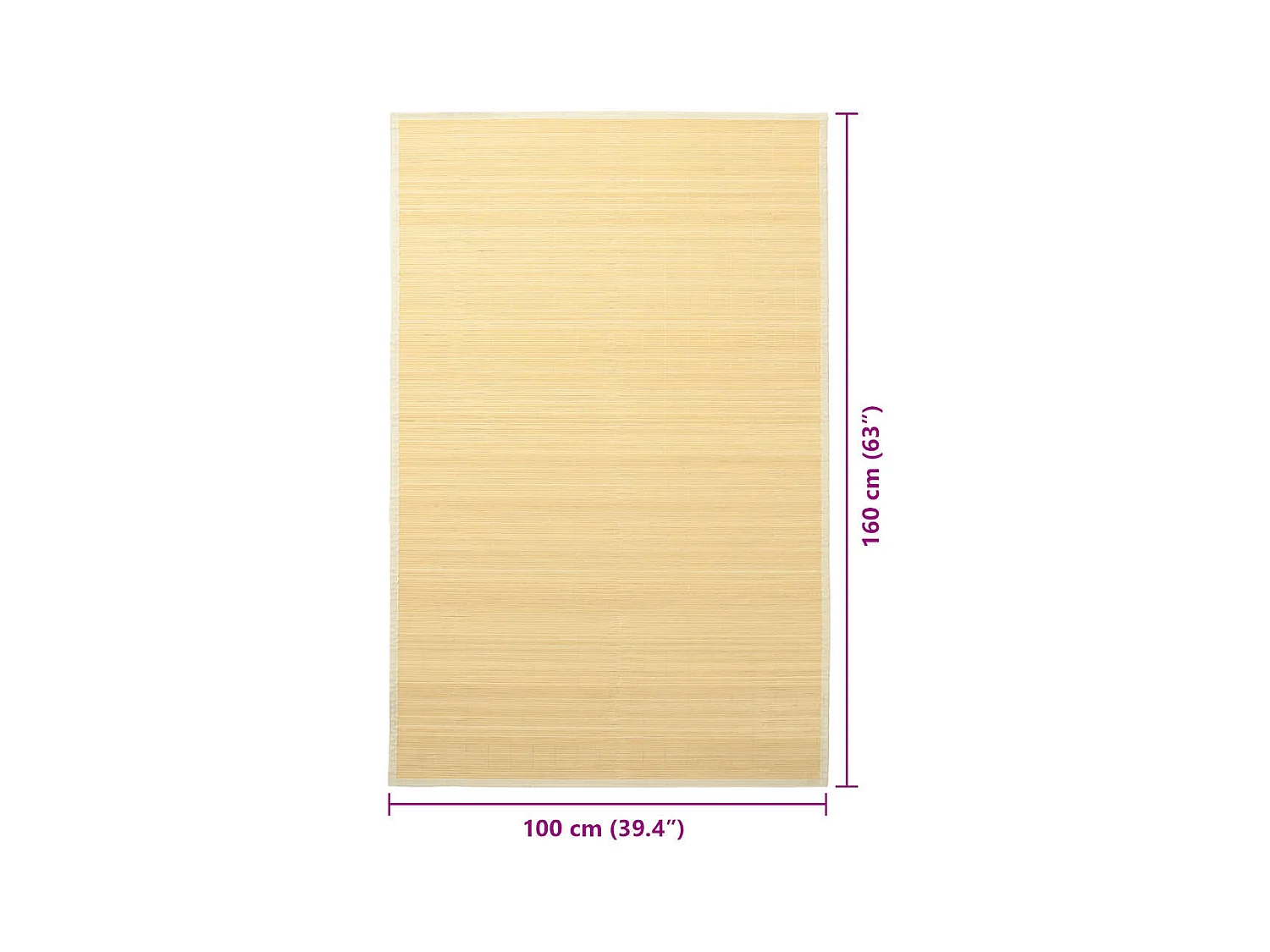 Claire-Emmanuelle-Rose  Tapijt 100x160 cm bamboe natuurlijk