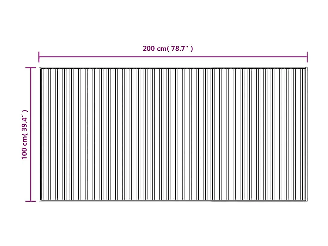 Senad  Tapis rectangulaire l clair 100x200 cm bambou